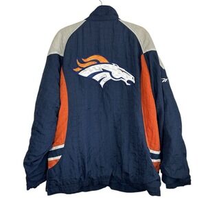 Vintage Reebok Denver Broncos Pullover Jacket XL 90s NFL Oversize Football Rare